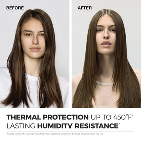 Neuro smoothing texture on styled hair for added shine and frizz control