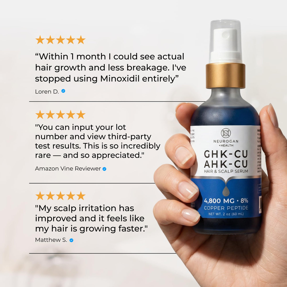 Neurogan label ingredients detail showing simple three-ingredient formula
