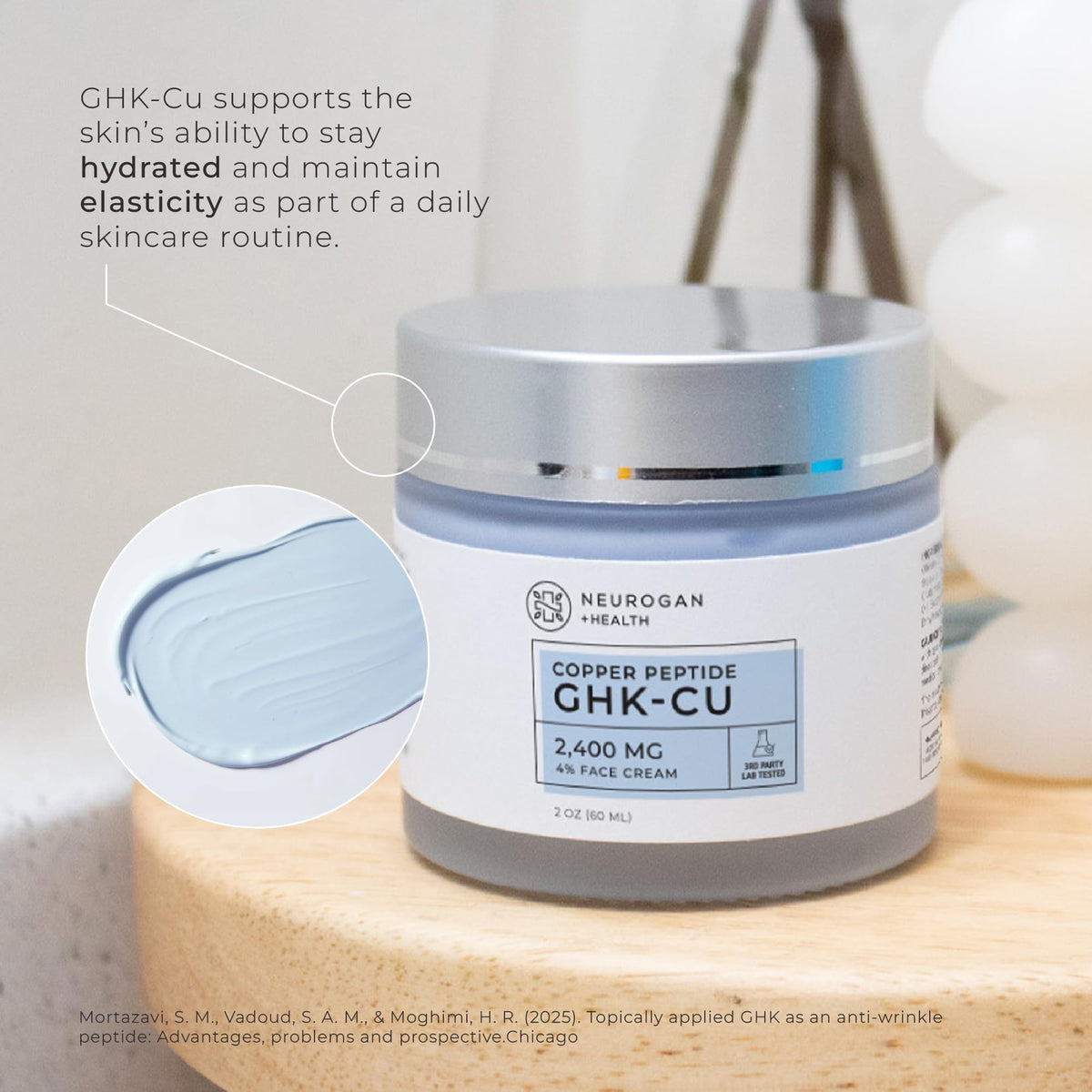 Neurogan top-down jar contents showing smooth cream texture for even coverage