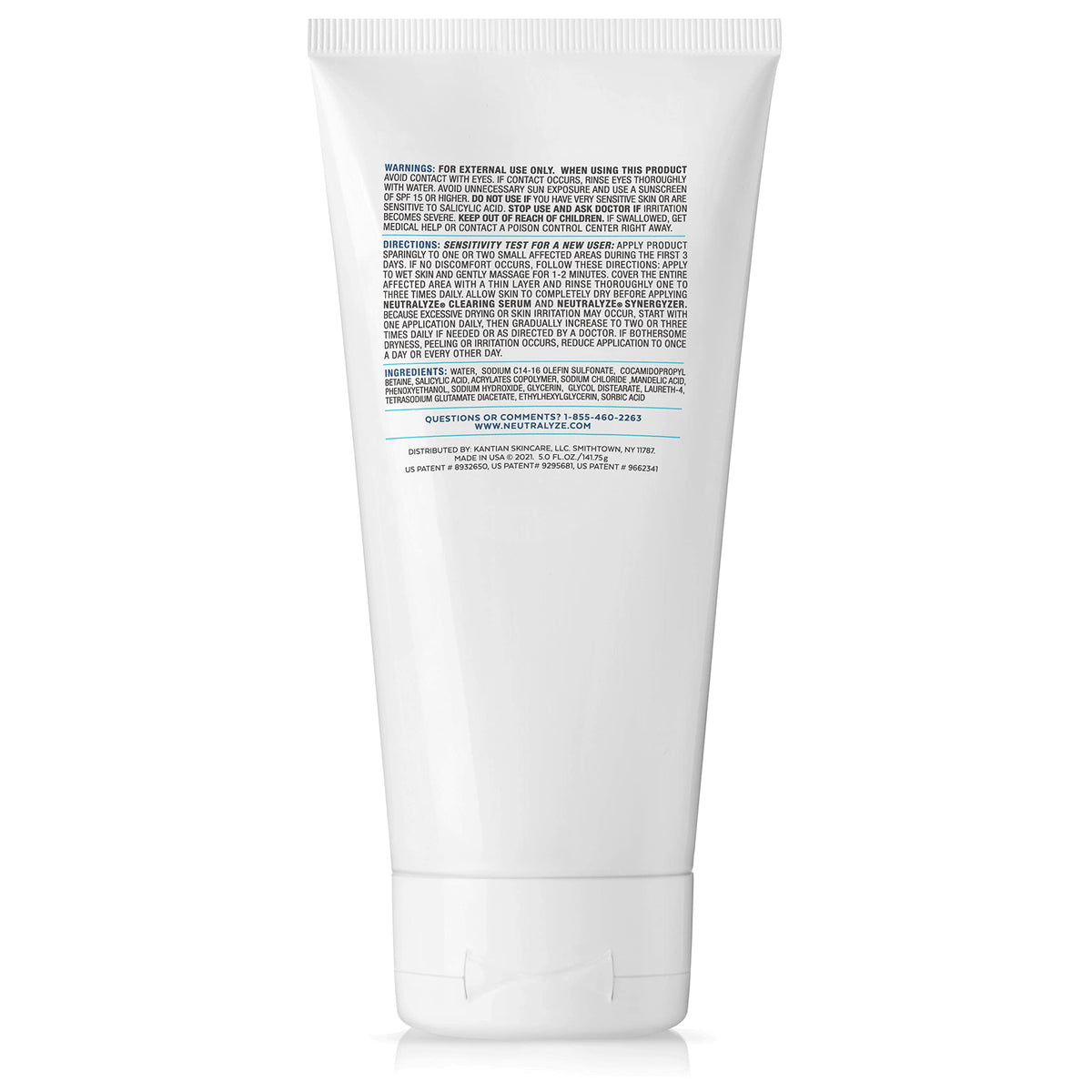 Neutralyze pump dispenser close-up showing gel texture and gentle cleansing