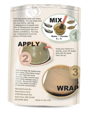 Neutripure application on thigh demonstrates firming wrap in use