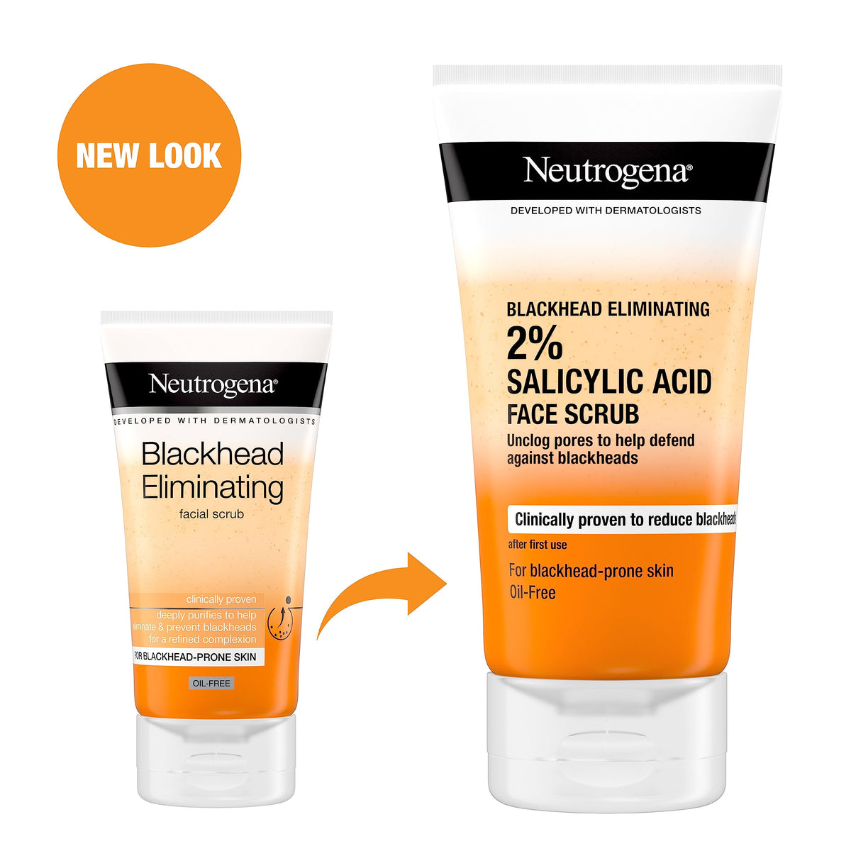 Neutrogena 150ml tube in hand providing size and scale for easy daily use convenience
