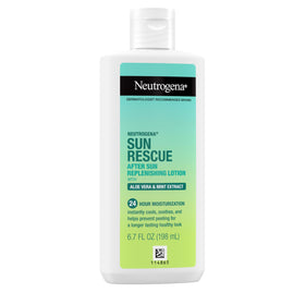 Neutrogena after-sun in-hand application illustrating smooth spreadability
