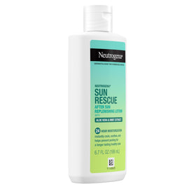 Neutrogena after-sun lotion texture closeup demonstrating lightweight absorption