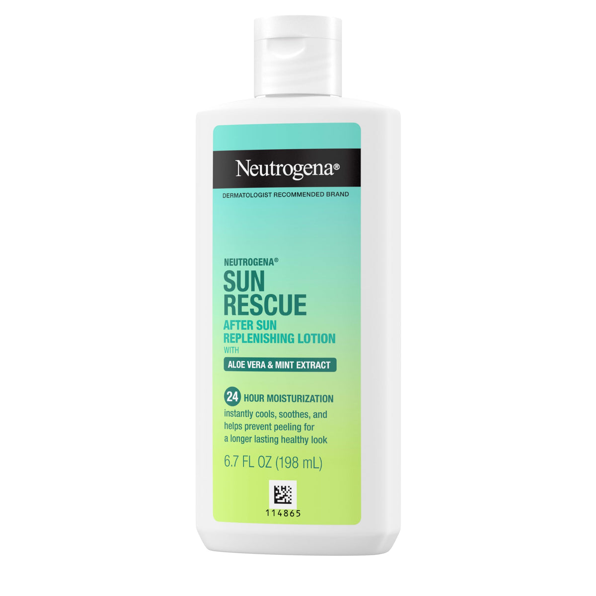 Neutrogena after-sun applied to shoulder showing visible soothing effect