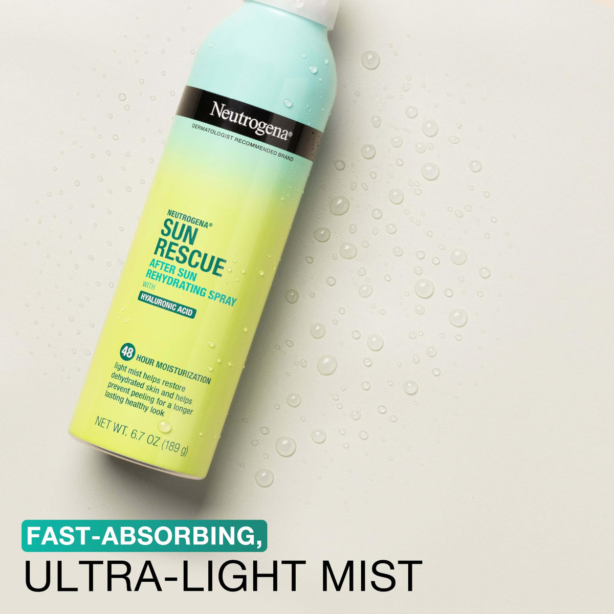 Neutrogena spray in hand demonstrating easy on-the-go application