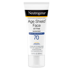 Neutrogena Age Shield front packaging shows SPF 70 and benefits