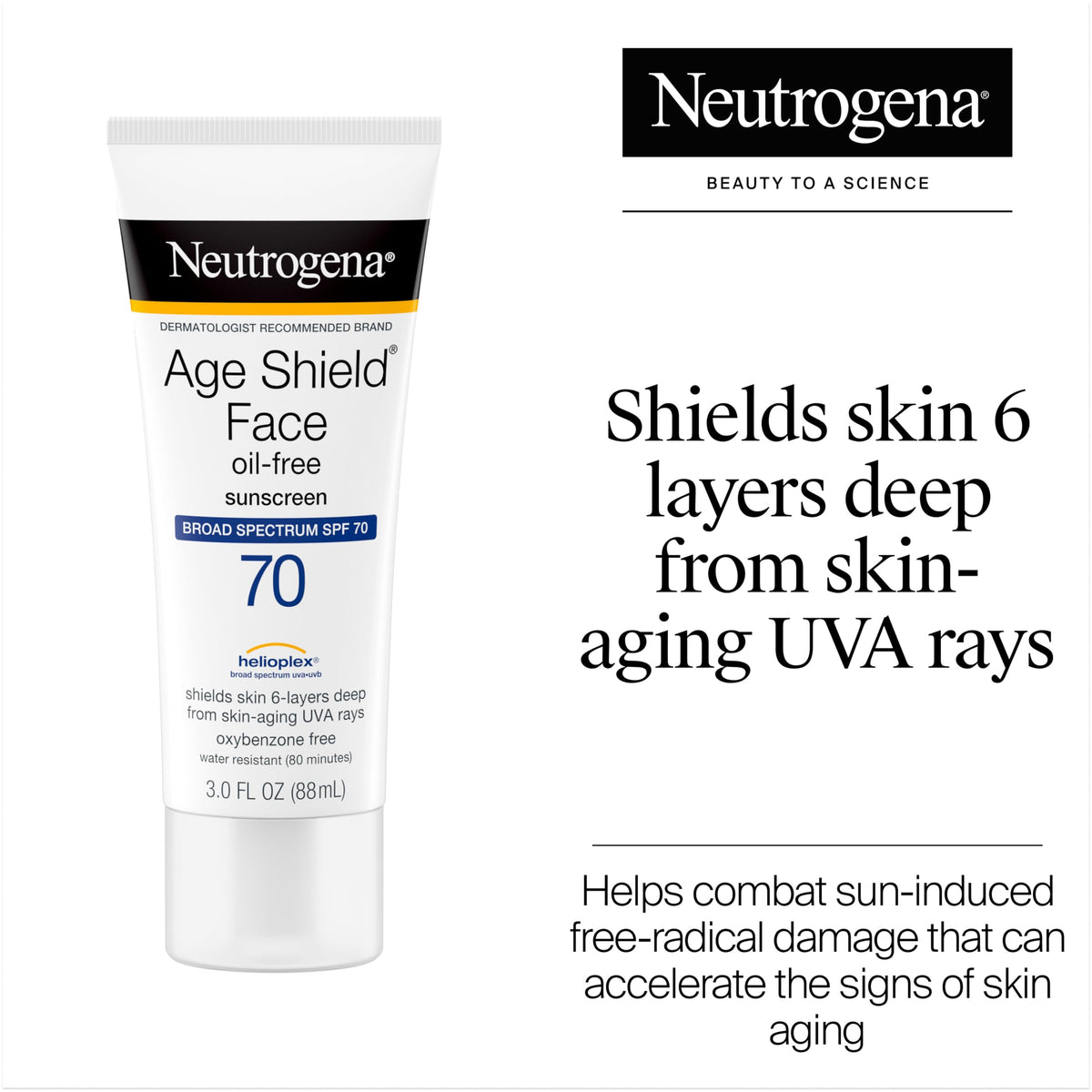 Neutrogena Age Shield dispensing from tube shows easy application