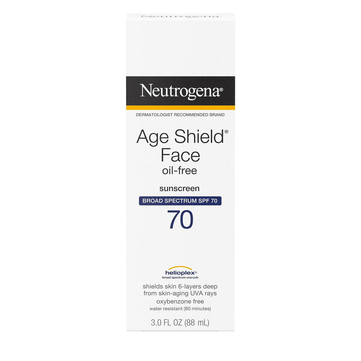 Neutrogena Age Shield lotion texture close-up demonstrating lightweight absorption benefit