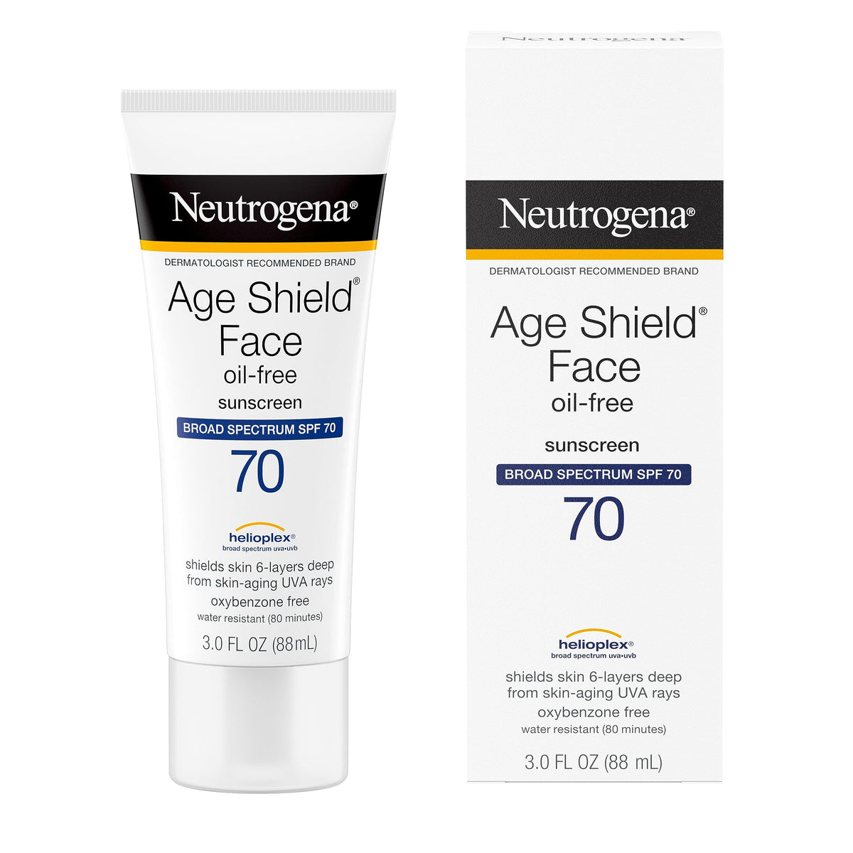 Neutrogena Age Shield under makeup showing seamless layering and smooth skin result
