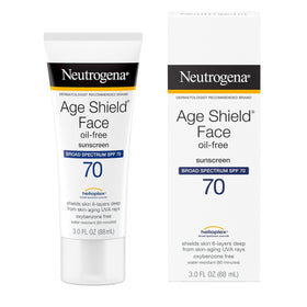 Neutrogena Age Shield under makeup showing seamless layering and smooth skin result