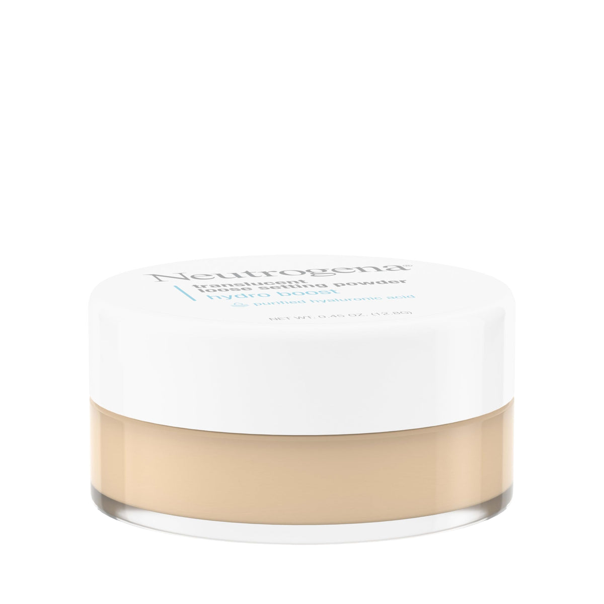 Neutrogena powder being applied with brush for longer-lasting makeup