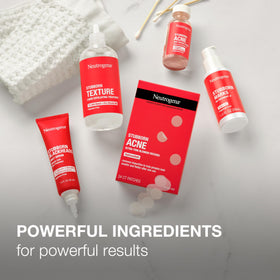 Neutrogena application on cotton pad demonstrating easy, no‑scrub exfoliation benefit