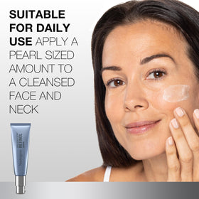 Neutrogena serum applied on hand, lightweight absorption and immediate smoothing
