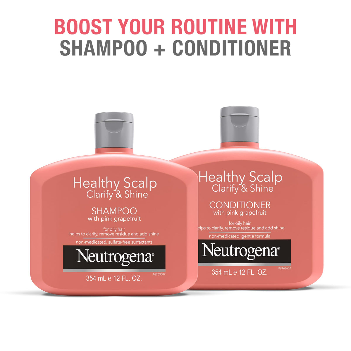 Neutrogena application on scalp being massaged, illustrates exfoliating and soothing action