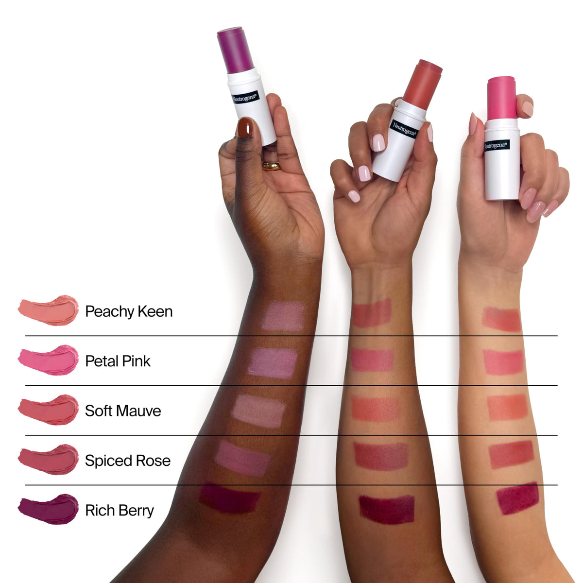 Neutrogena applying swipe on cheekbones for quick natural color