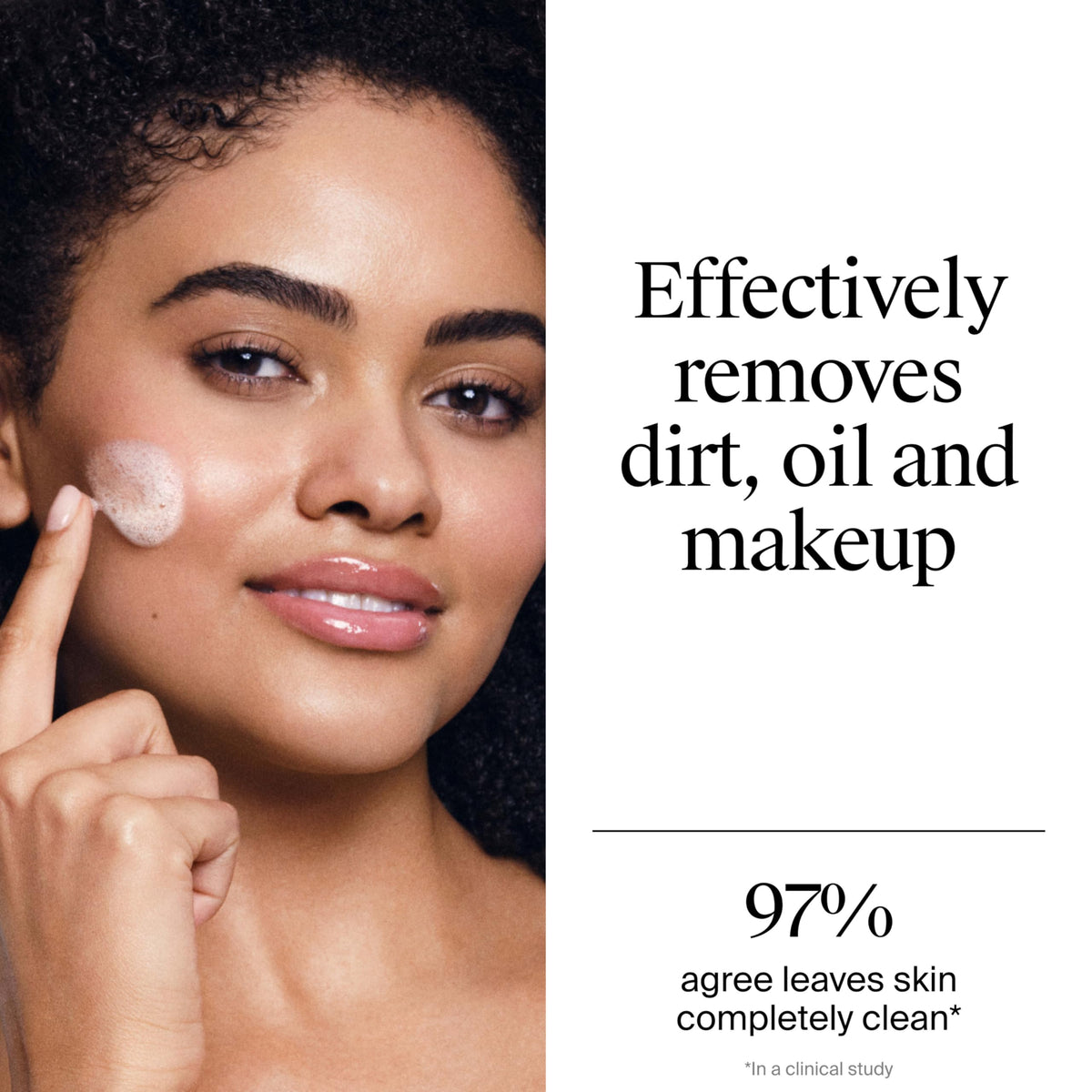 Neutrogena applied to wet face demonstrating gentle massage benefit