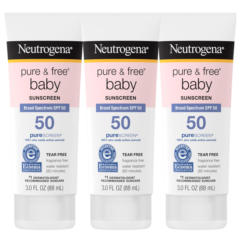 Neutrogena front packaging showing SPF 50 protection and baby-safe features