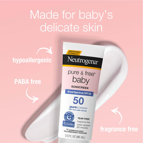 Neutrogena lotion texture on palm demonstrating gentle, non-irritating finish