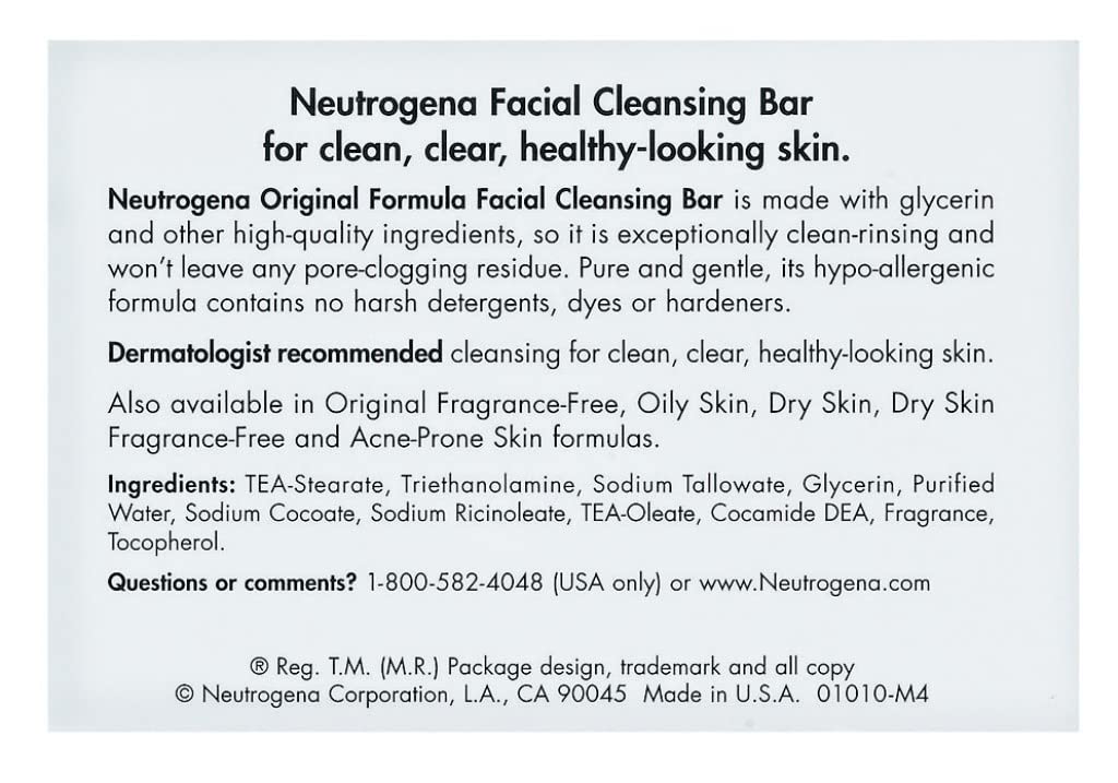 Neutrogena close-up of bar texture and gentle lather, shows mild cleansing