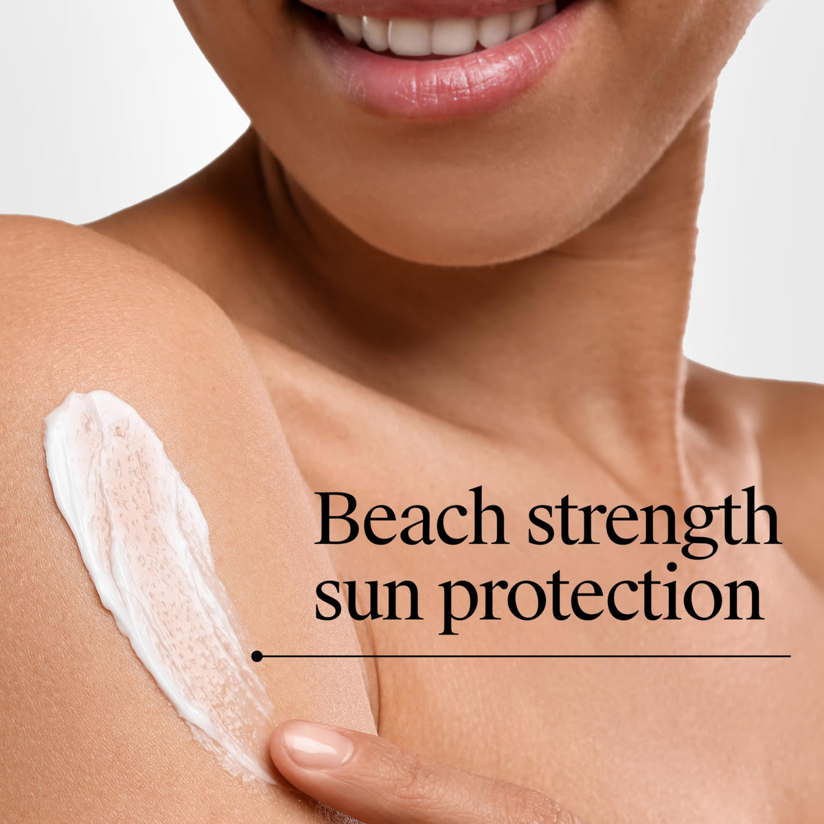 Neutrogena applied to face illustrating lightweight protection and non-greasy feel