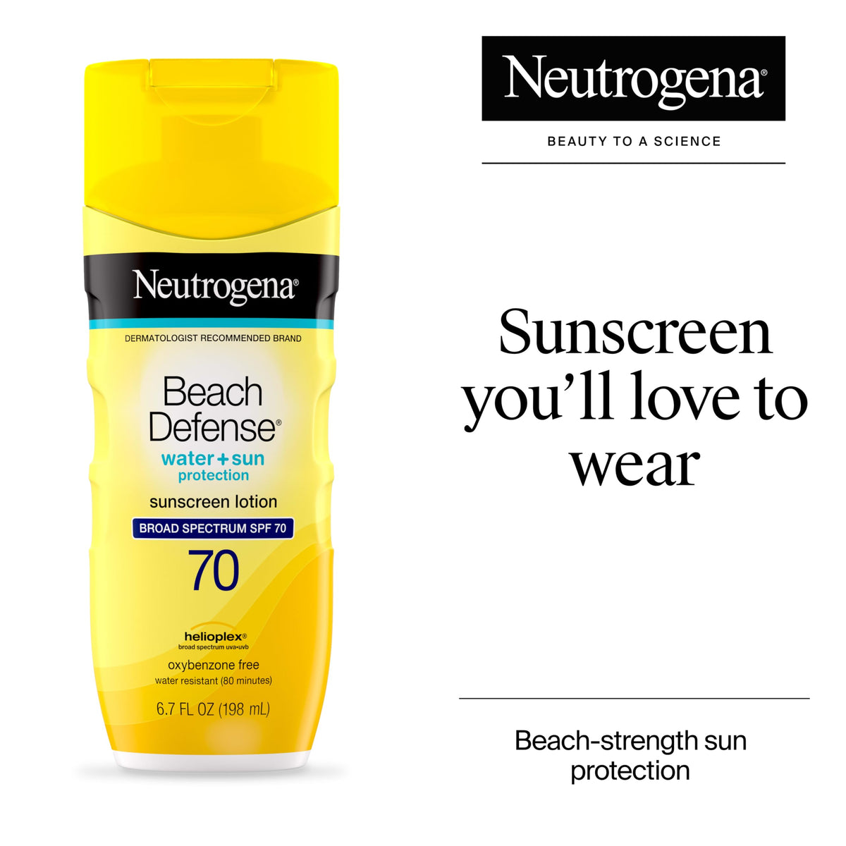 Neutrogena Beach Defense lotion texture close-up demonstrating fast absorption