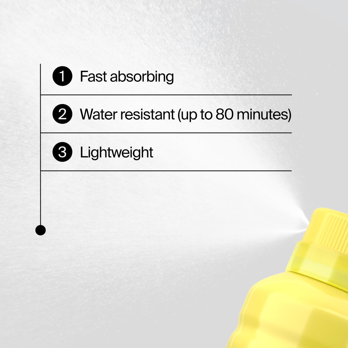 Neutrogena spray in use on arm demonstrating quick coverage
