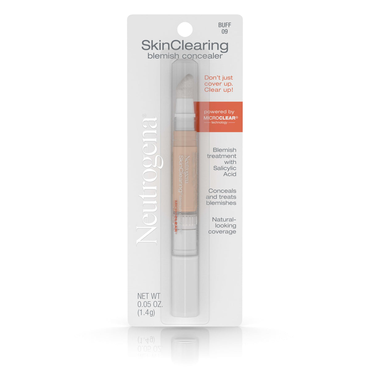 Neutrogena concealer front tube showing product branding and compact design benefit concealment
