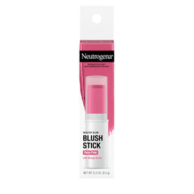 Neutrogena blush stick front packaging showing shade and size, portable benefit