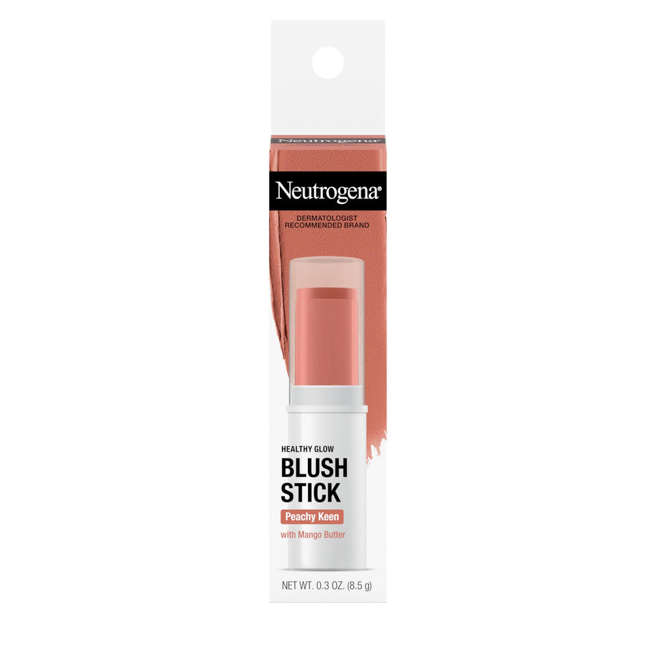 Neutrogena blush stick front view showing compact design and shade
