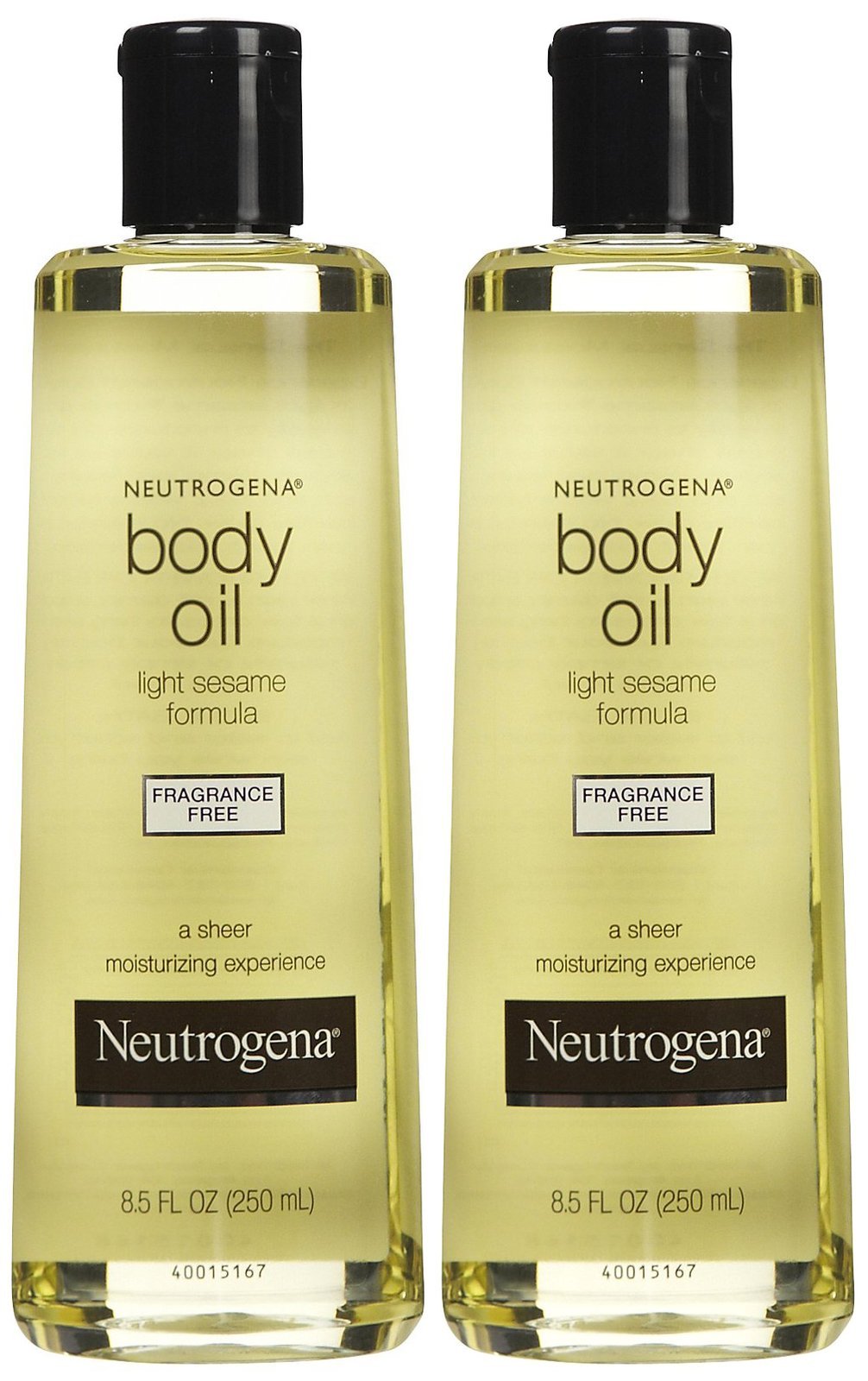 Neutrogena body oil front bottle showing label and size for quick selection