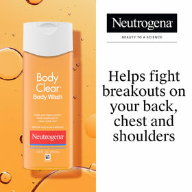Neutrogena bottle closeup label highlighting 2% salicylic acid benefit