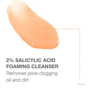 neutrogena bottle label close-up listing salicylic acid and oil-free benefits