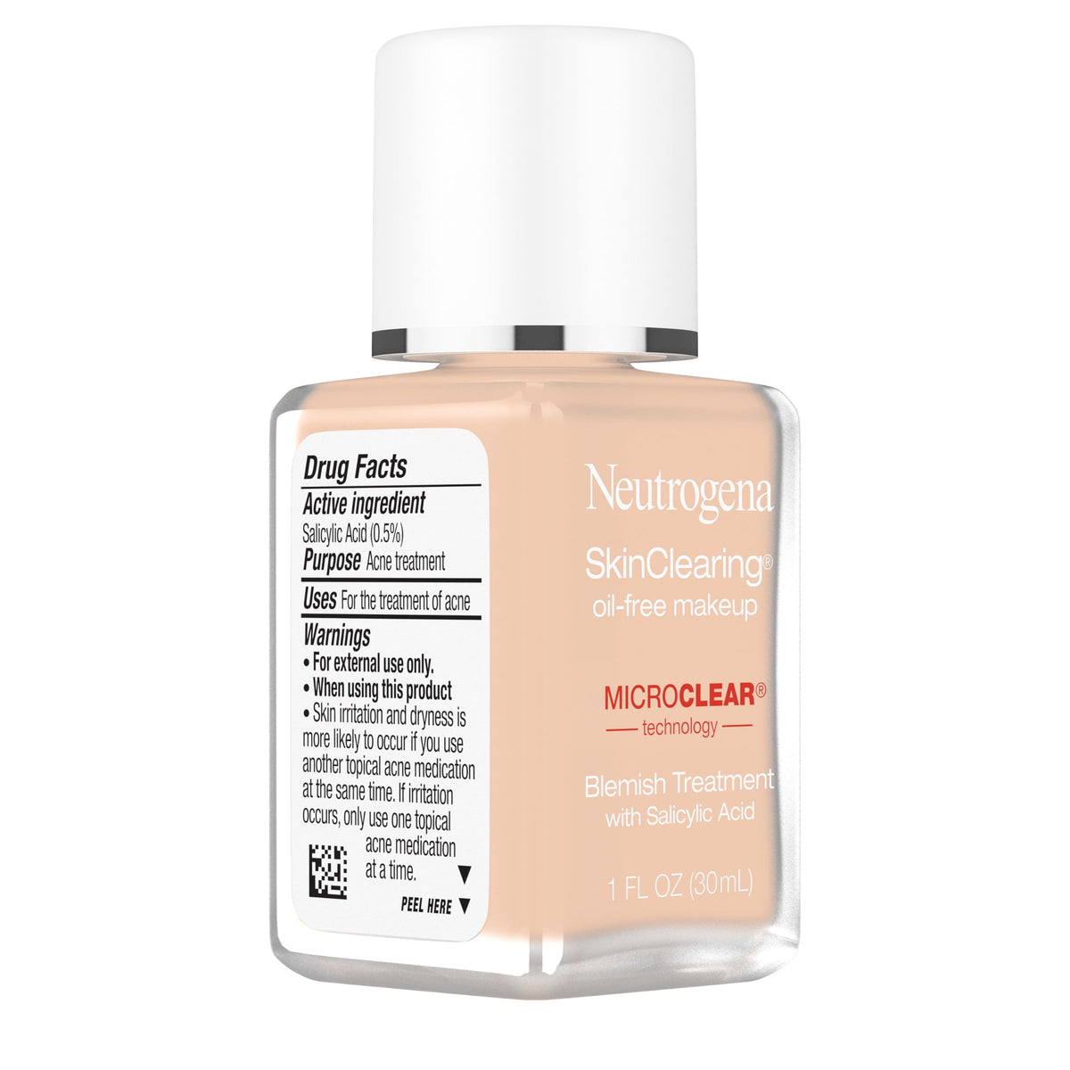 Neutrogena bottle beside skincare items showing routine-friendly acne treatment benefit
