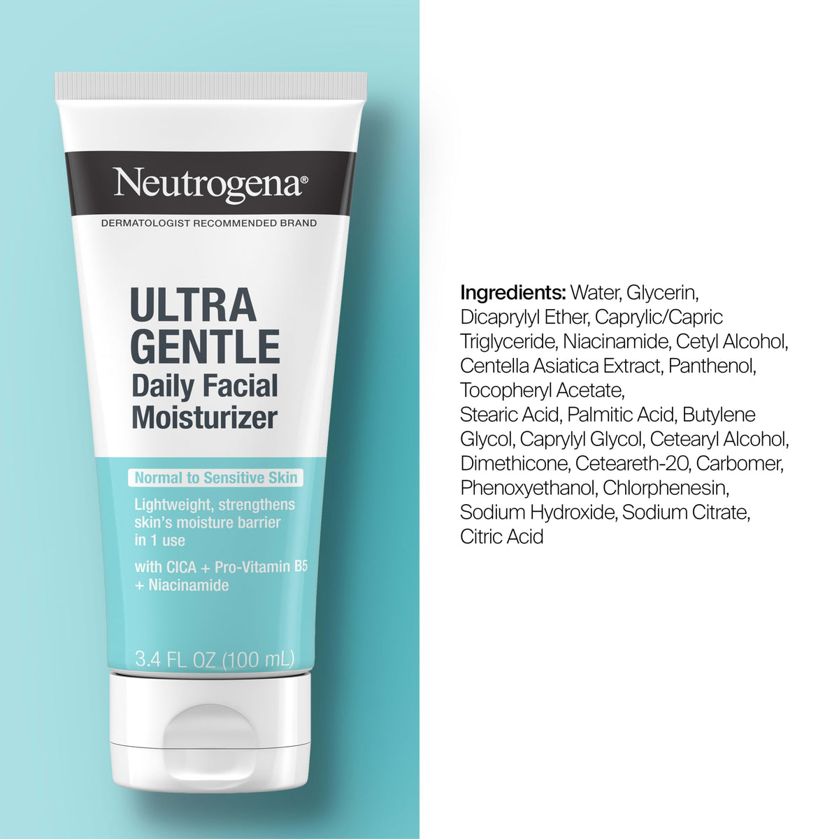 neutrogena bottle staged on bathroom shelf suggesting daily skincare use