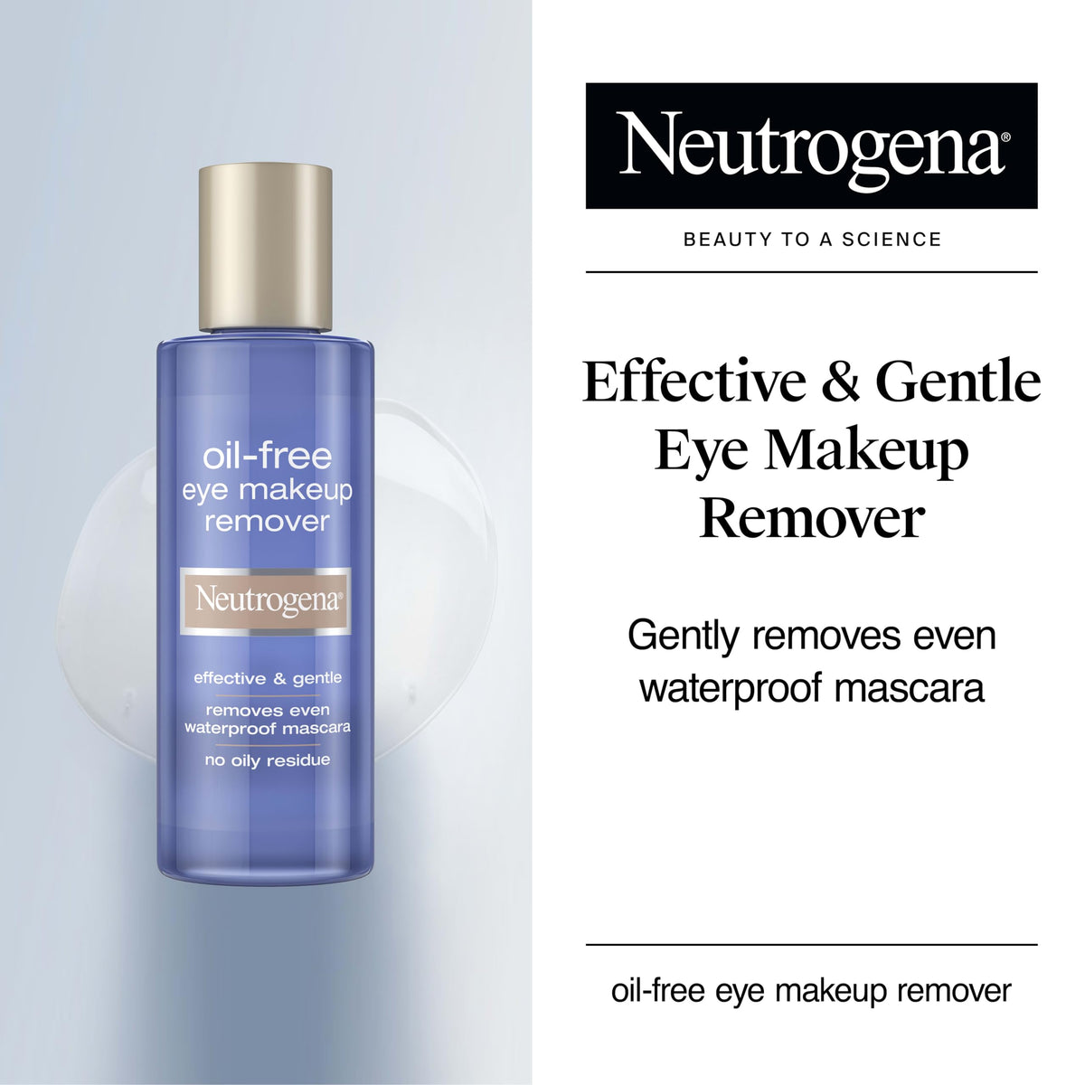 Neutrogena bottle pouring clear liquid to show nozzle and application ease