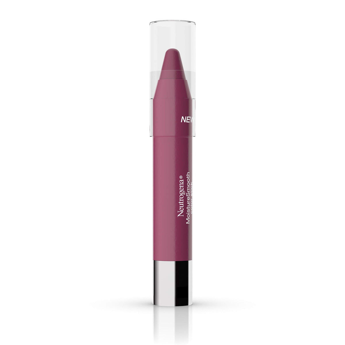 Neutrogena lip swatch wearing Bright Berry showing sheer berry tint and natural shine