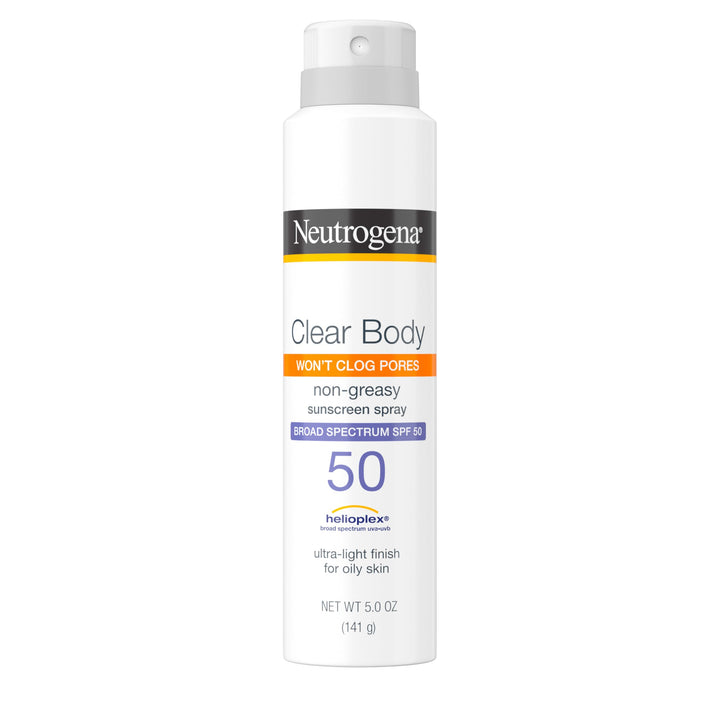 neutrogena front packaging showing SPF 50 and clear finish benefit