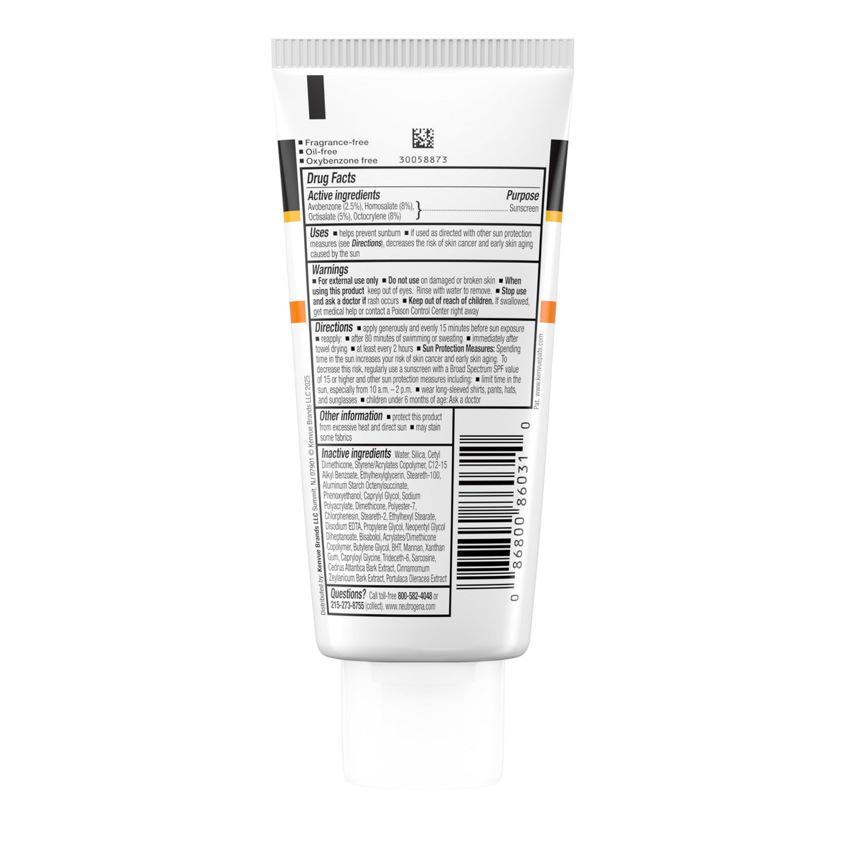Neutrogena SPF seal detail emphasizing broad-spectrum protection