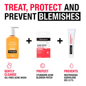 Neutrogena clear patches on hand showing discreet coverage and absorbent action