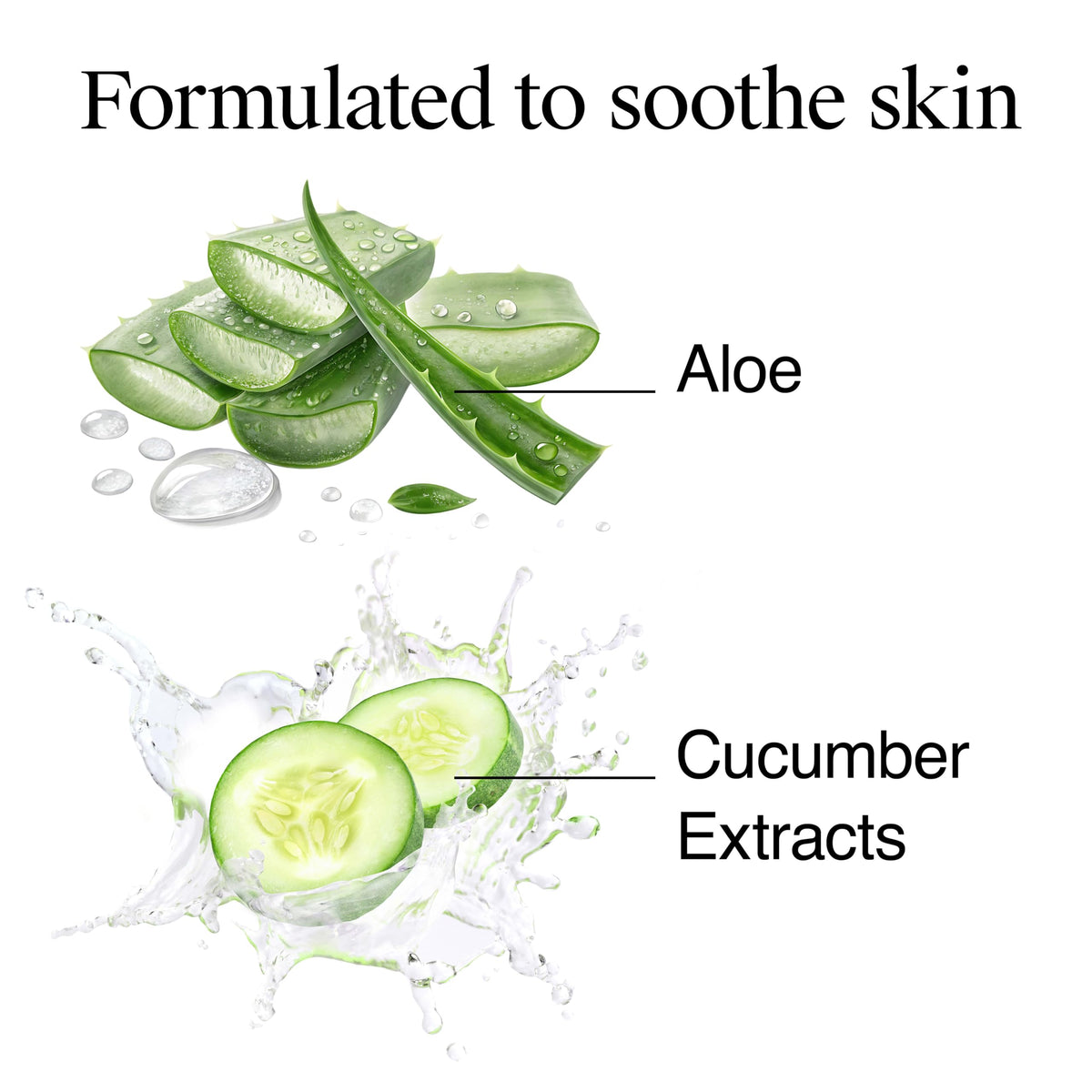 Neutrogena with aloe and cucumber close-up highlighting soothing ingredients