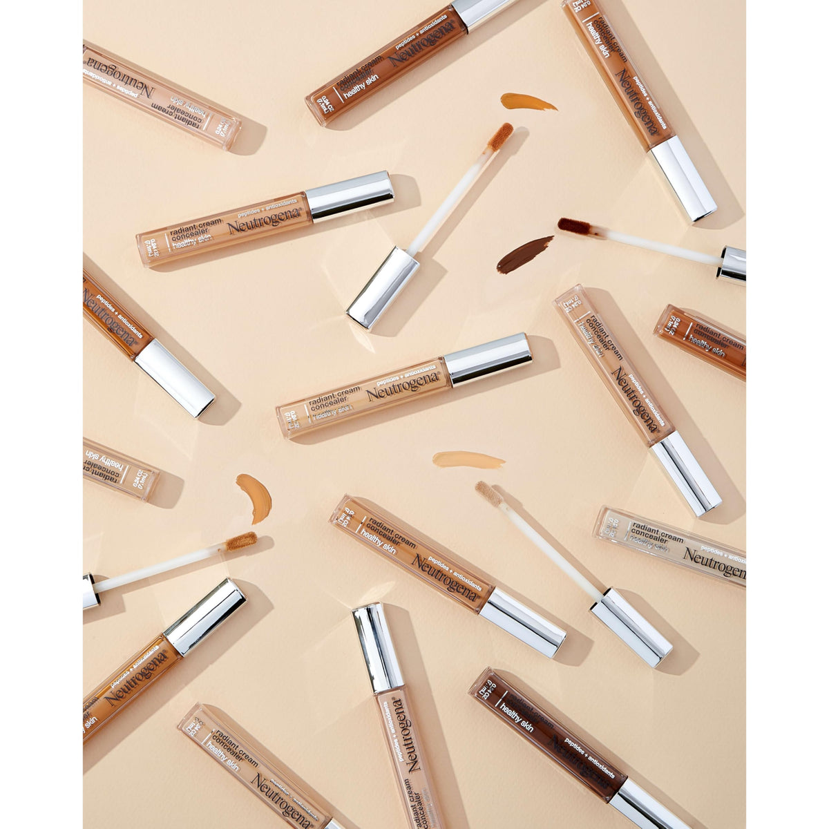 Neutrogena label close-up listing peptides and vitamin E for skin-friendly benefit