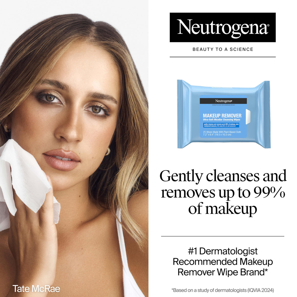 Neutrogena close-up of plant-based cloth texture demonstrating gentle conditioning