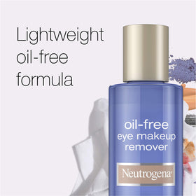 Neutrogena close-up label highlighting ophthalmologist-tested and oil-free benefit