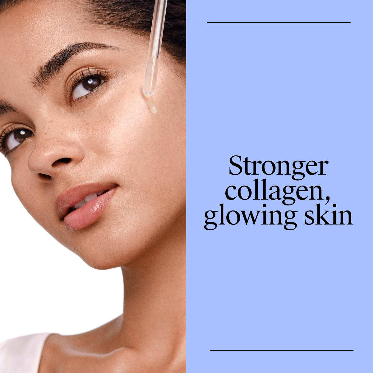 Neutrogena Collagen Bank dropper releasing serum, highlighting quick-absorbing texture and glow