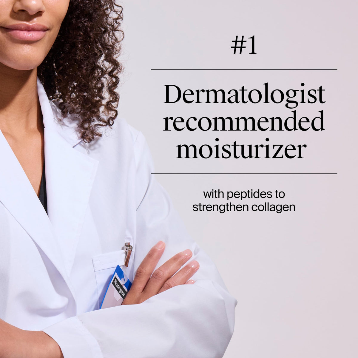 Neutrogena ingredient label close-up showing micro-peptide and gentle formulation benefit