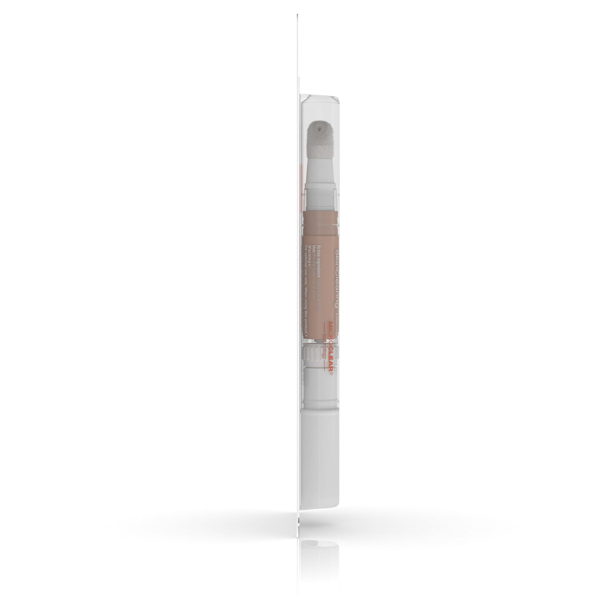 Neutrogena concealer before and after on blemish illustrating coverage and reduced redness