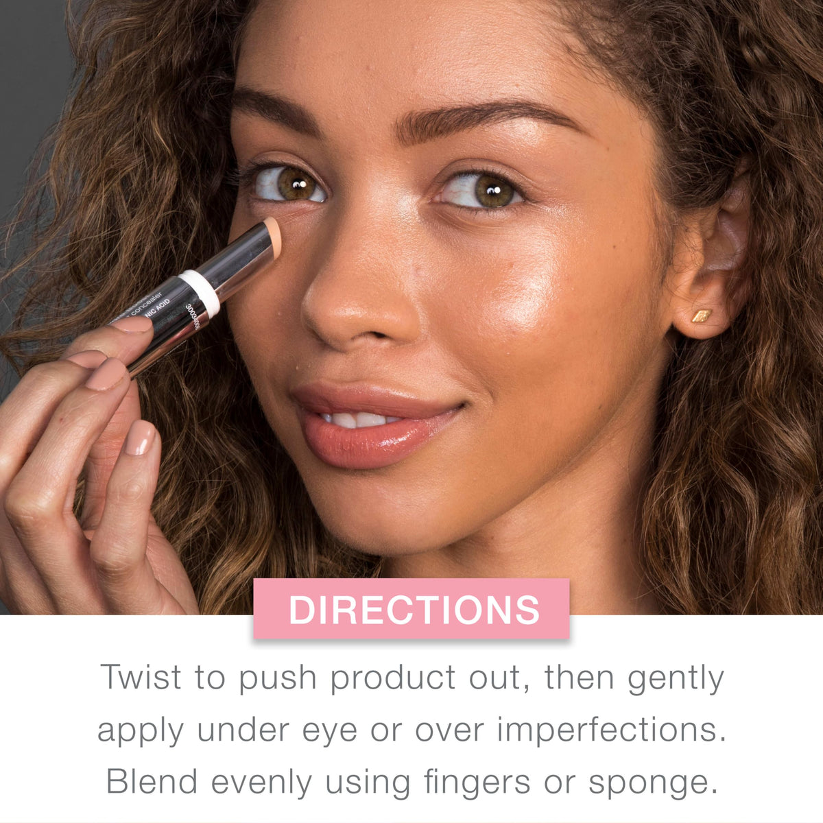 Neutrogena concealer blended swatch on arm showing buildable, natural finish