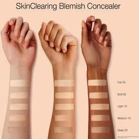 Neutrogena concealer texture swatches on skin demonstrating blendability and natural finish