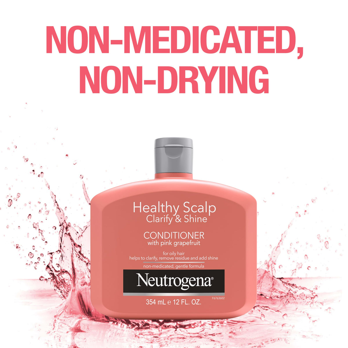 Neutrogena conditioner in hand to show 12 fl oz scale, demonstrates size and value